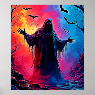 Póster Asombroso Demón vestido con diseño de sombras