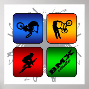 Póster Asombroso estilo urbano BMX