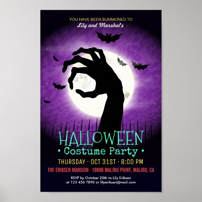 Póster Asombroso Fiesta de disfraces de Halloween | POSTE (Frente)