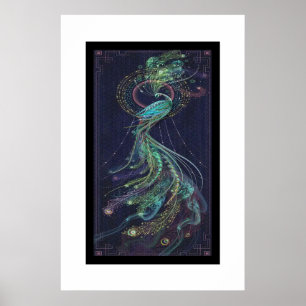 Póster asombroso poster de pavo real