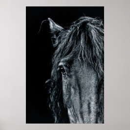 Póster Asombroso retrato de caballo negro