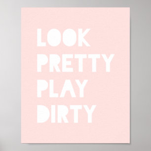 Póster Aspecto Bonito Divertido lema Rubor Pink