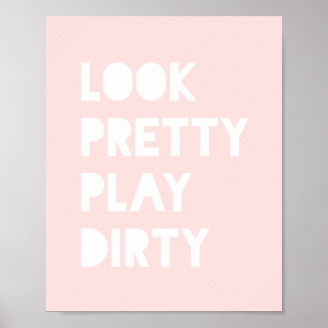Póster Aspecto Bonito Divertido lema Rubor Pink (Frente)