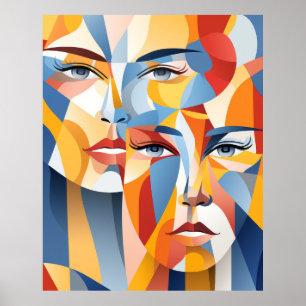 Póster Aspecto humano abstracto y vibrante