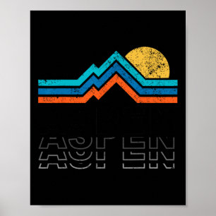 Póster Aspen Colorado Co esquí de montaña vintage 80s Asp