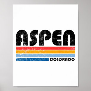 Póster Aspen Colorado Co Montaña Esquí Vintage Aspen Sk