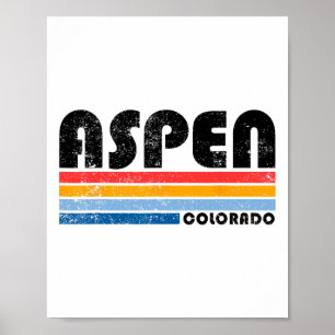 Póster Aspen Colorado Co Mountain Skip Vintage Aspen Sk