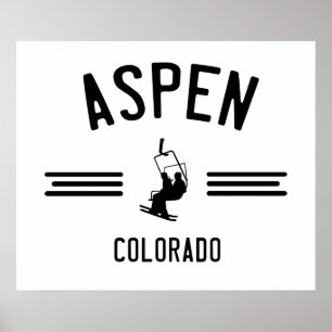 Póster Aspen Colorado Ski Lift