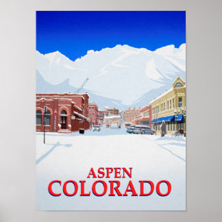 Póster Aspen Colorado Ski Resort Town