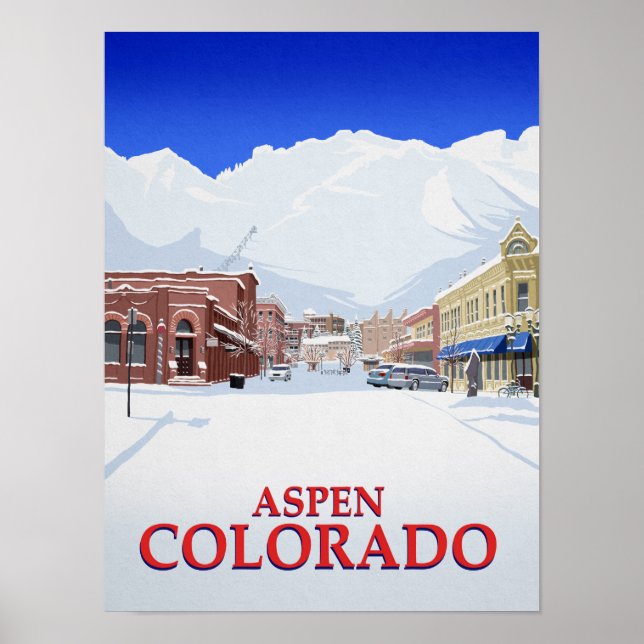Póster Aspen Colorado Ski Resort Town (Frente)