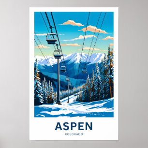 Póster Aspen Colorado Travel Print