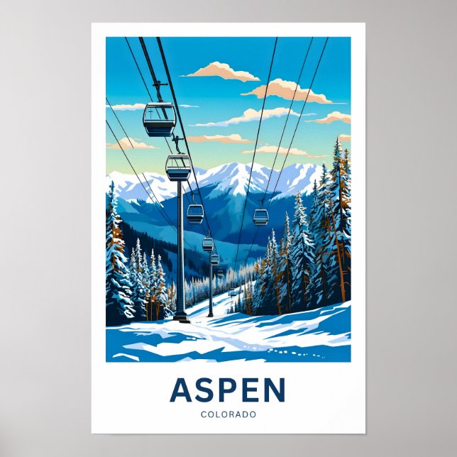 Póster Aspen Colorado Travel Print (Frente)