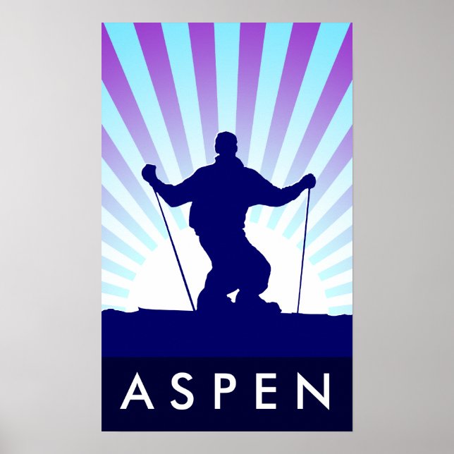 Póster aspen de esquí de descenso (Frente)