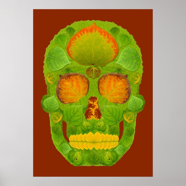 Póster Aspen Leaf Skull 10 (Frente)