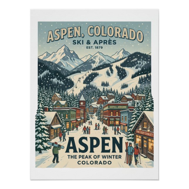 Póster Aspen Ski y Apres (Anverso)