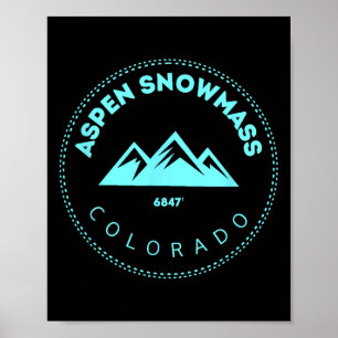 Póster Aspen Snowm Pueblo de Montaña de Colorado - Co Ele
