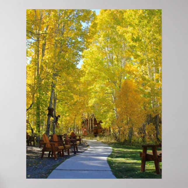 Póster "Aspen Walkway", retrato, otoño (Frente)