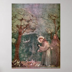 Póster Assisi, St Francis y los pájaros