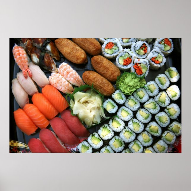 Póster Assortment of Japanese sushi favorites (Frente)