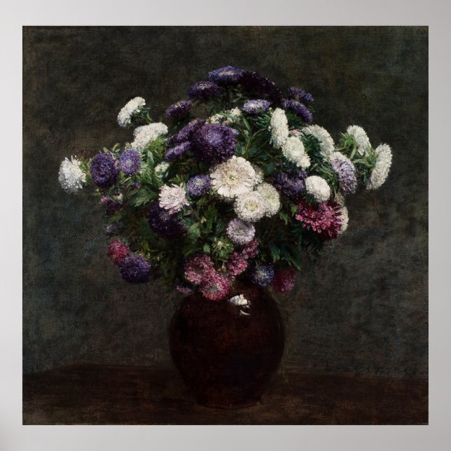 Póster Asters in a Vase de Fantin-Latour (Frente)