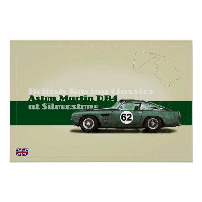 Póster Aston Martin at Silverstone (Anverso)