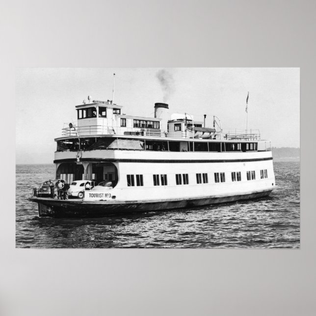 Póster Astoria, Oregón Vista de Ferry Astoria Fotografía (Frente)