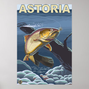 Póster Astoria, sección de trucha OregonCutgarganta