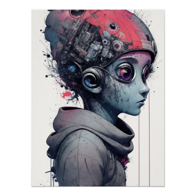 Póster "Astrid" Alien Girl (Anverso)
