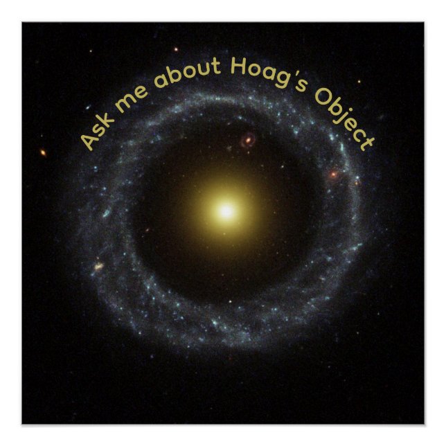 Póster Astrofísico Pregúntame Sobre el Objeto de Hoag (Anverso)