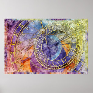 Póster Astrología del tiempo colorido Resumen