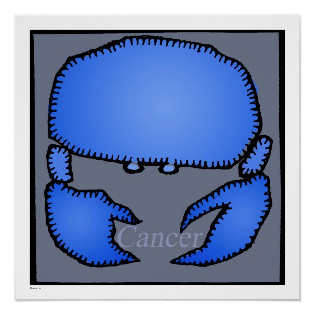 Póster Astrología Rótulo de Cáncer Zodiaco Cumpleaños 20x (Anverso)