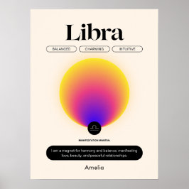 Póster Astrología Rótulo Zodiac Poster Libra