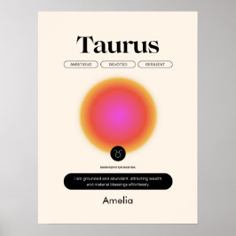 Póster Astrología Rótulo Zodiaco Poster Taurus