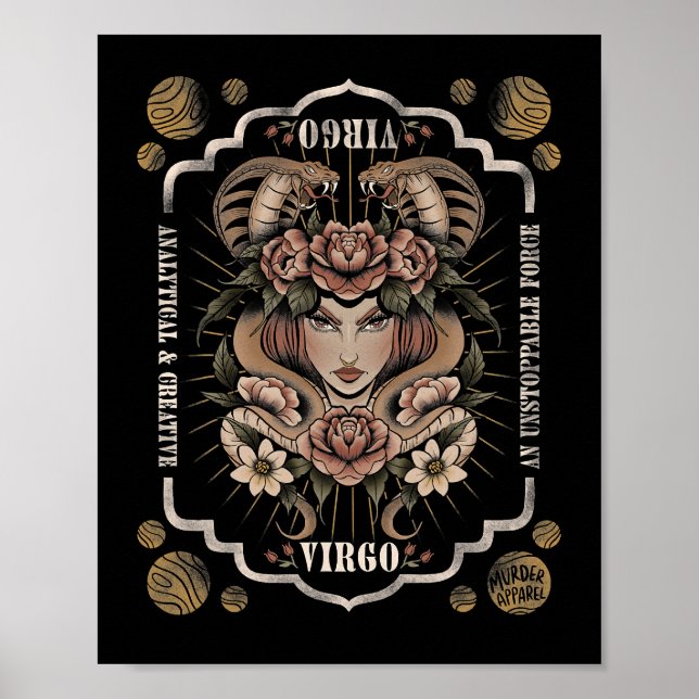 Póster Astrología Virgo Zodiac48 (Frente)