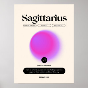 Póster Astrología Zodiac Rótulo Sagittarius Poster
