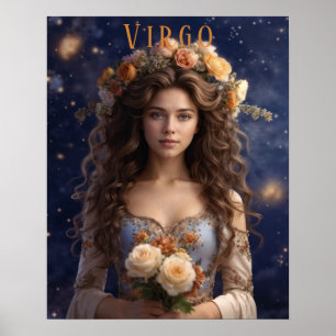 Póster Astrológico de Mujer Virgo