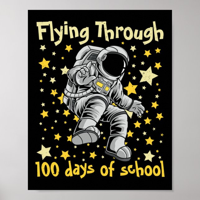 Póster Astrón de 100 días de escuela (Frente)