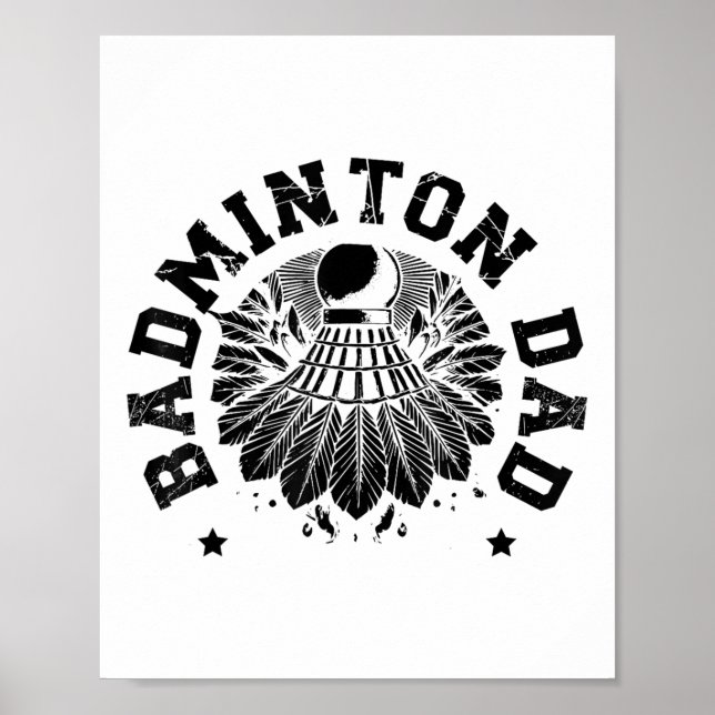 Póster Astronaut Badminton Player Shuttle  (Frente)