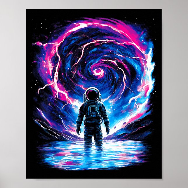 Póster Astronaut Cosmic Outer Space Galaxy Science  (Frente)