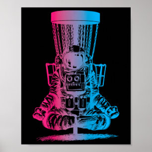 Póster Astronaut Disc Golf Yoga Sket 