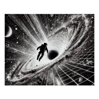 Póster Astronaut im Strudel des Schwarzen Lochs – Dramati