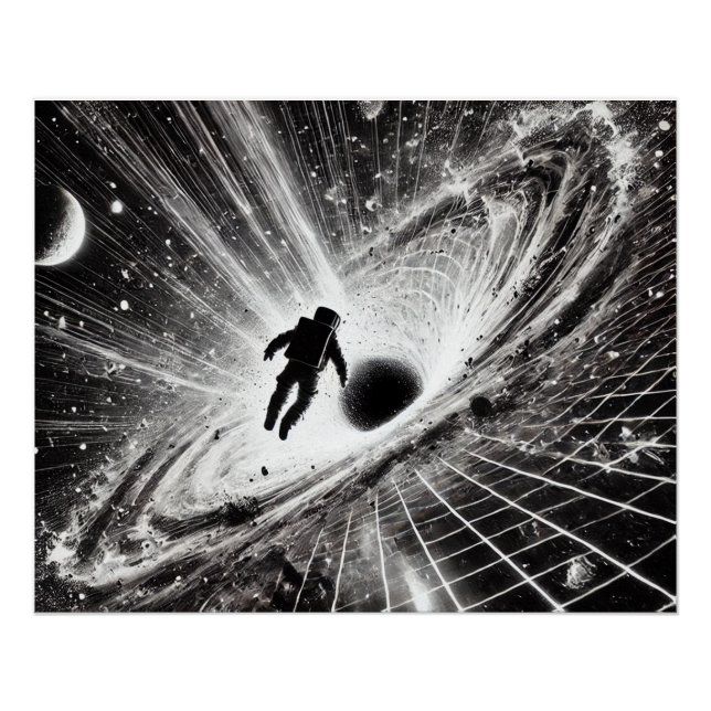 Póster Astronaut im Strudel des Schwarzen Lochs – Dramati (Anverso)