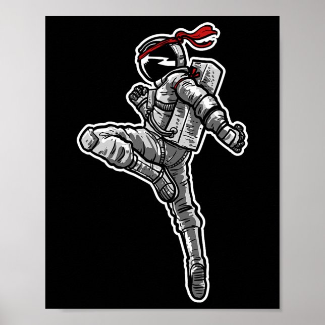 Póster Astronaut Muay Thai Boxeo Karate Kickboxing  (Frente)