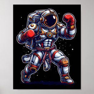 Póster Astronaut Muay Thai Boxeo Karate Kickboxing Marti