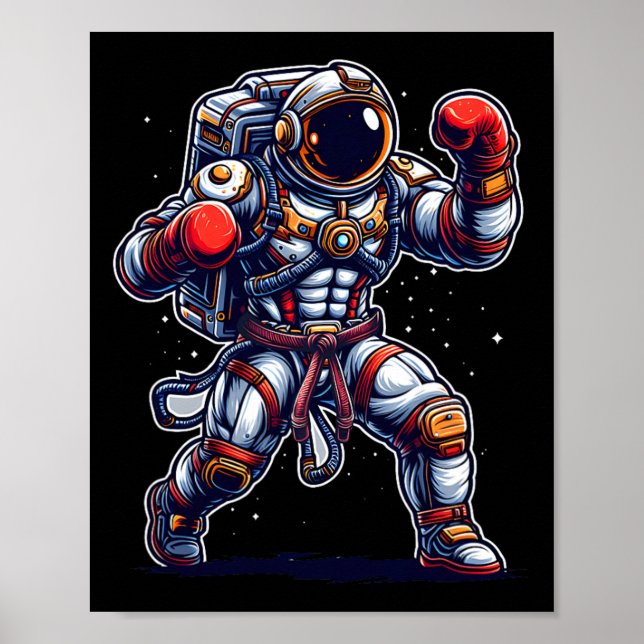 Póster Astronaut Muay Thai Boxeo Karate Kickboxing Marti (Frente)