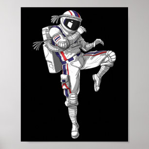 Póster Astronaut Muay Thai Boxeo Karate Kickboxing Marti