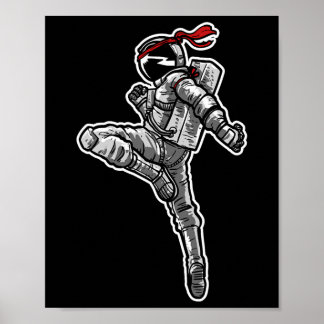 Póster Astronaut Muay Thai Boxing Karate Kickboxing 