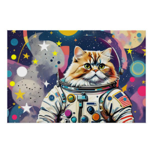 PÓSTER ASTRONAUT PERSIAN CAT 3