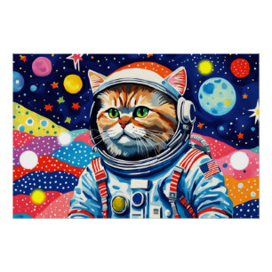 PÓSTER ASTRONAUT PERSIAN CAT 4