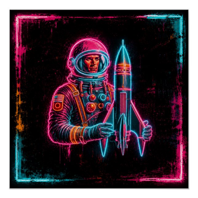 Póster Astronaut Rocket Man (Anverso)